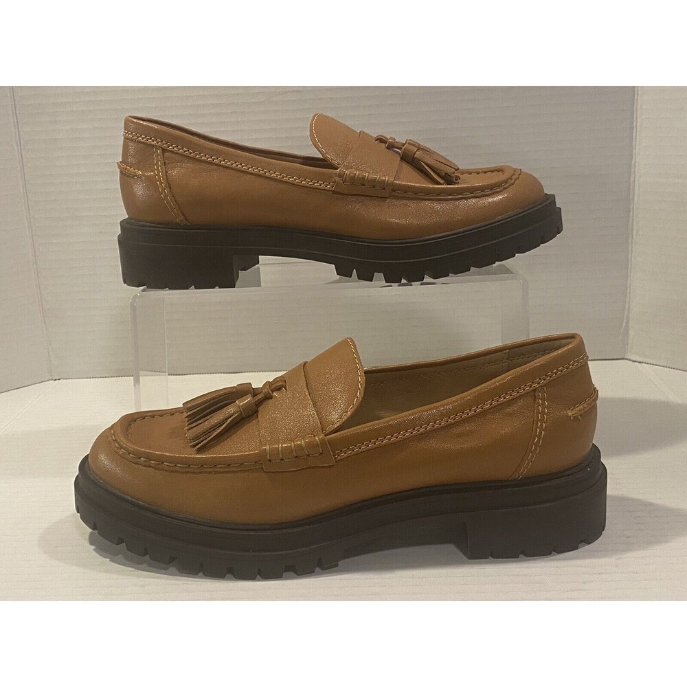 Madewell Bradley Tassel Lugsole Loafers Women’s Size 7M Brown Leather - NWOB - Picture 2 of 8